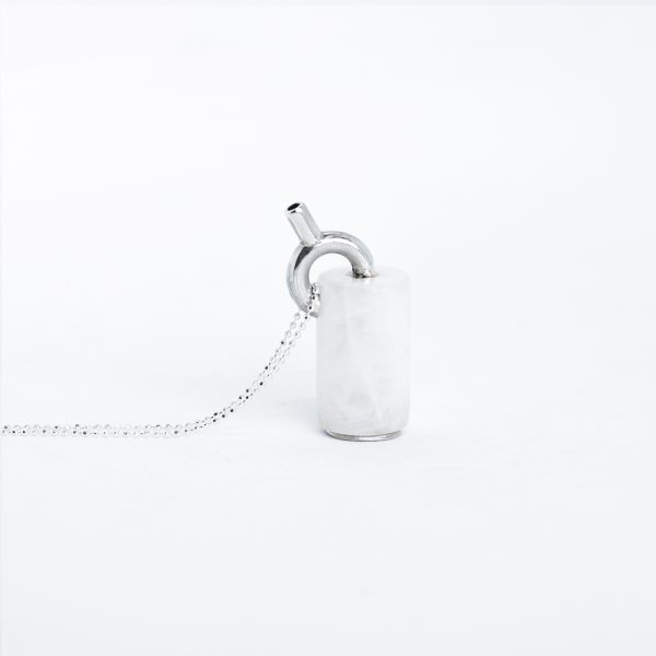 Collar Ceramio Calcita Blanca